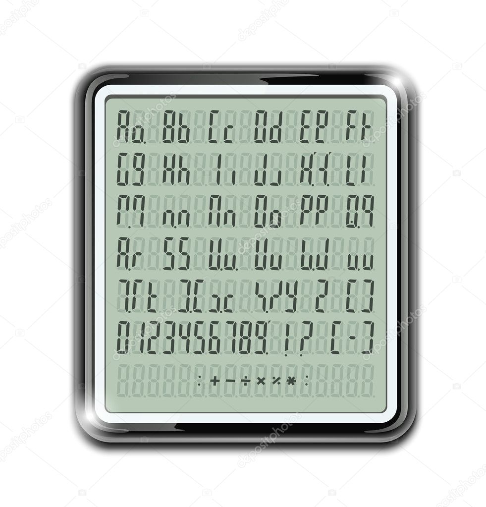 Electronic calculator font