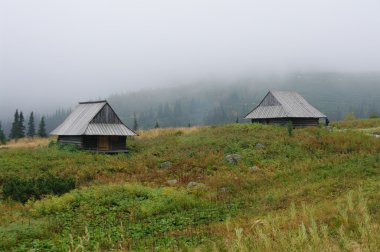 Hut in the mountains clipart