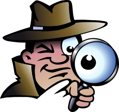 Hand-drawn Vector illustration of an Inspector Detective clipart