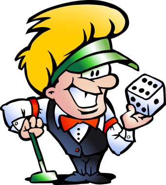 Hand-drawn Vector illustration of an Casino Croupier clipart