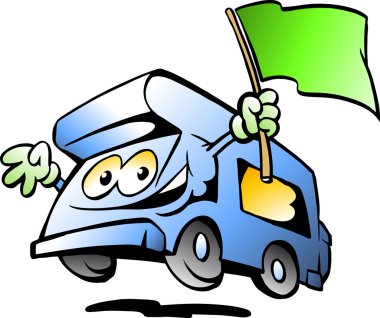 Hand-drawn Vector illustration of an Auto Camper clipart