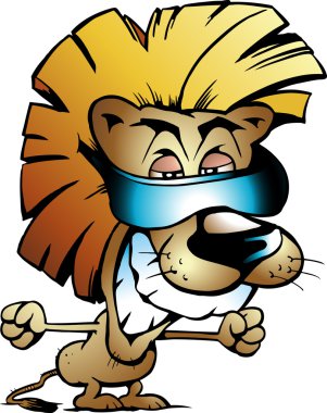 Hand-drawn Vector illustration of an Cool Lion King clipart