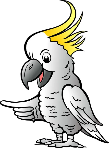 Illustrazione vettoriale disegnata a mano di un Cockatoo solforato — Vettoriale Stock
