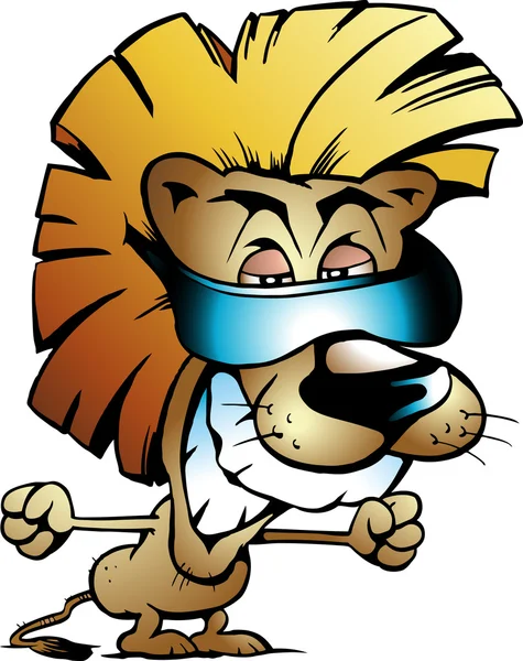 手绘矢量插画的酷狮子王 — 图库矢量图片