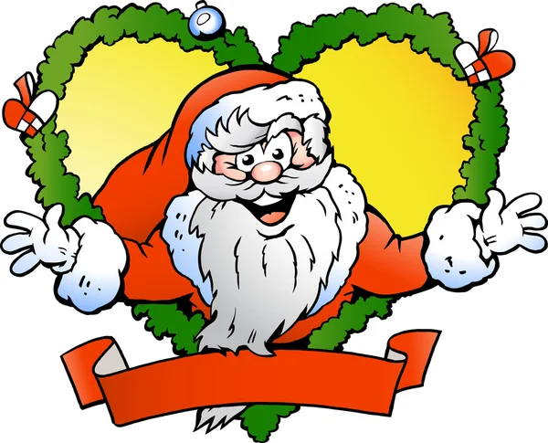 Illustration vectorielle dessinée à la main d'un Père Noël accueillant — Image vectorielle