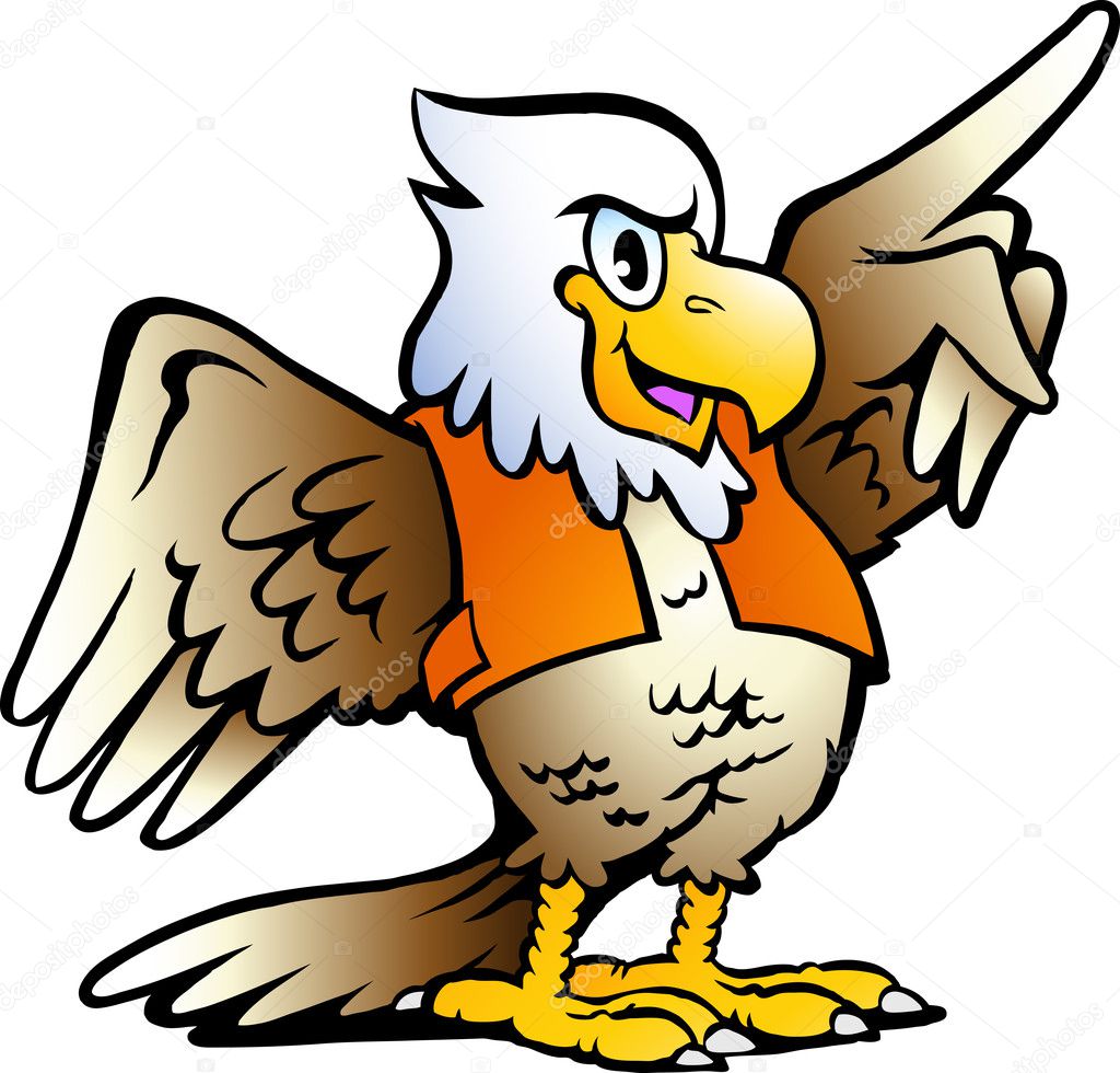 Hand-drawn Vector illustration of an Pointing Eagle