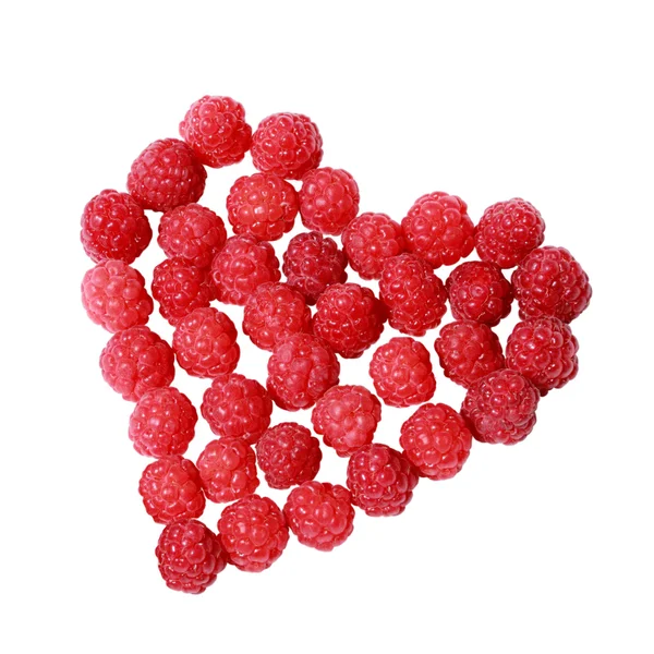 Heart made of raspberries — Stock Photo, Image