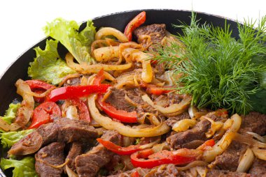 Traditional mexican beef fajitas clipart