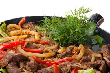 Traditional mexican beef fajitas