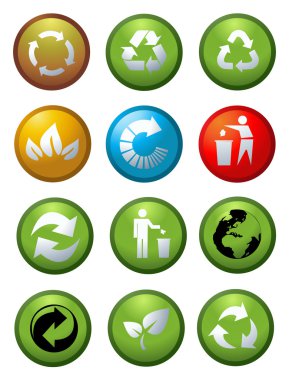 Glossy recycle & environmental icons