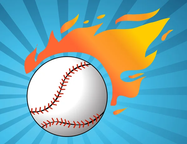 棒球与火焰 — 图库照片