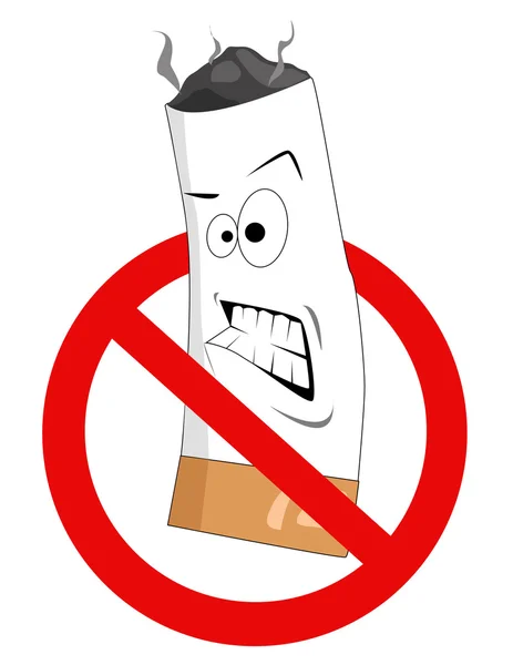 Kartun tidak ada tanda merokok — Stok Foto