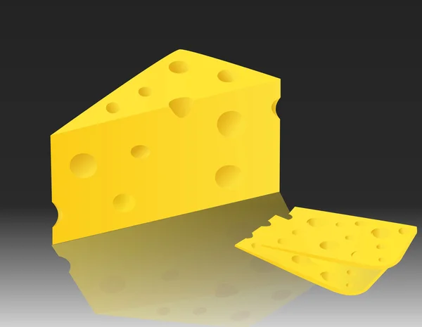 Cheese peaces illustration — Stock Photo, Image
