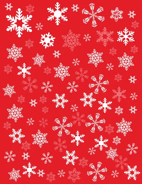 Snowflakes on read background — Stock Photo, Image
