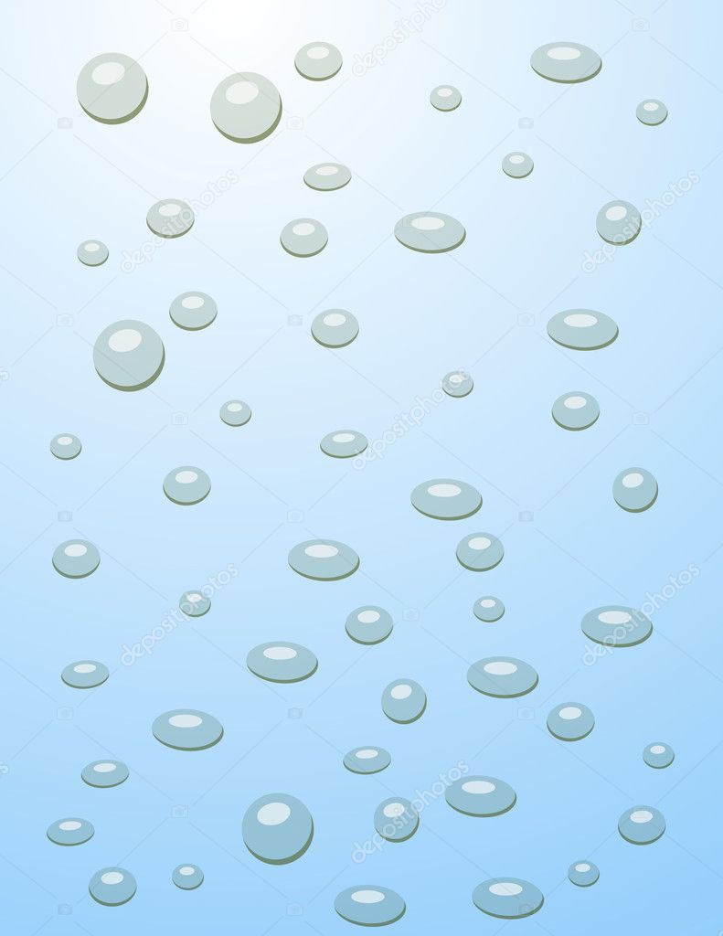 Blue water with bubbles illustration