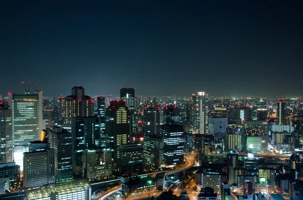 Osaka skyline di notte — Foto Stock