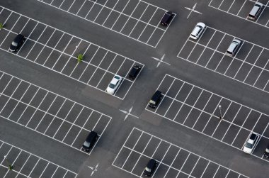 Car park seen from above clipart