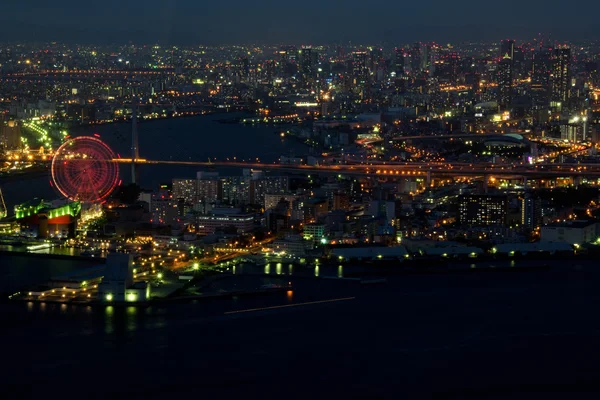 Гавань Осаки ночью — стоковое фото