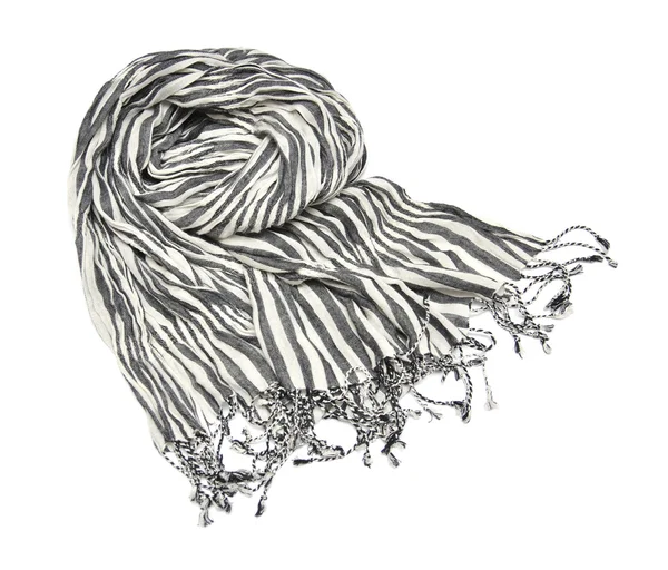 Weißer Schal mit schwarzen Streifen — Stockfoto