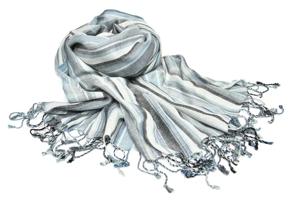 Schal mit blauen und grauen Streifen — Stockfoto