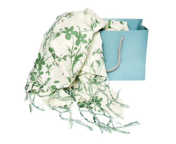 Schal mit grünem Muster — Stockfoto