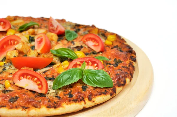 Paradicsom-sonkás pizza — Stock Fotó
