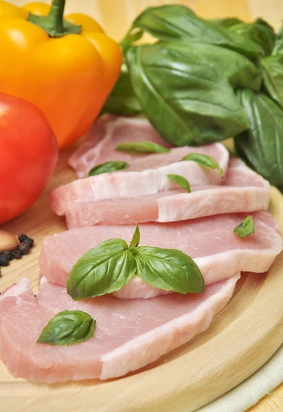 Carne e produtos hortícolas — Fotografia de Stock