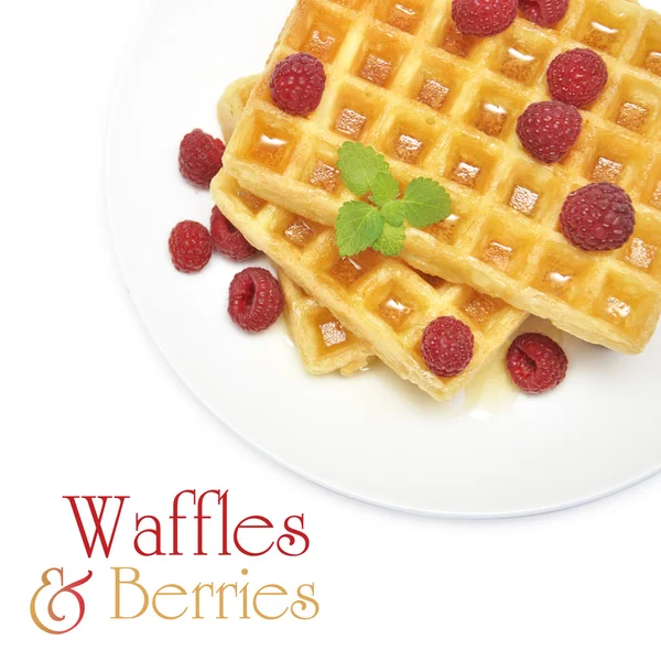 Waffles with honey — Stock Photo, Image