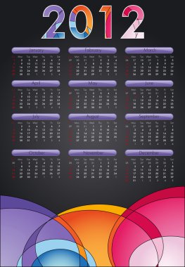 Calendar for 2012 clipart