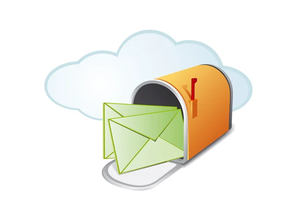 Open orange mailbox — Stock Vector