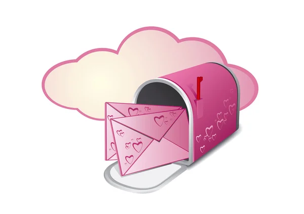 Open pink mailbox — Stock Vector