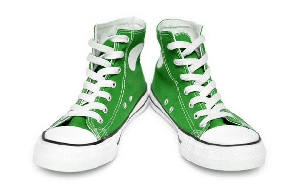 Groene sneakers — Stockfoto