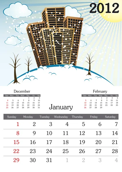2012 年 1 月 — 图库矢量图片