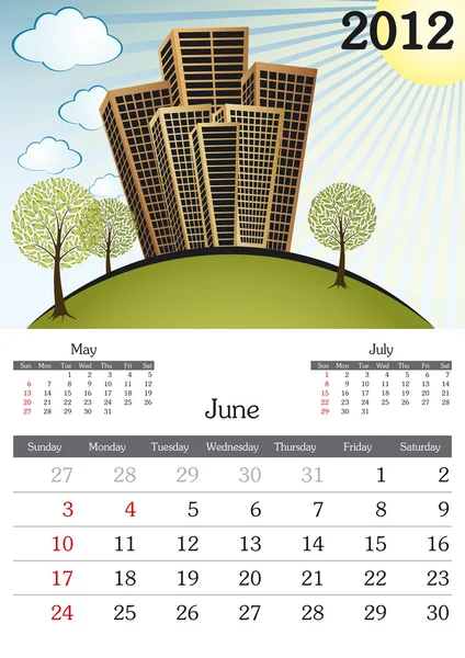 July 2012 — Stock Vector