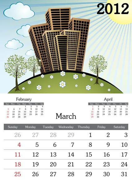 Maart 2012 — Stockvector