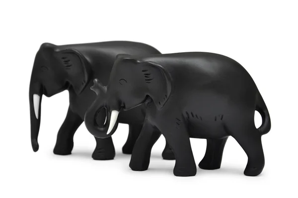 Zwei schwarze Elefanten — Stockfoto