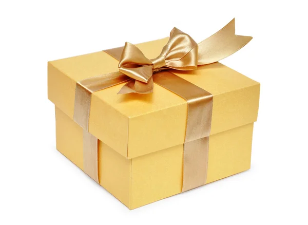 Caja de regalo de oro —  Fotos de Stock