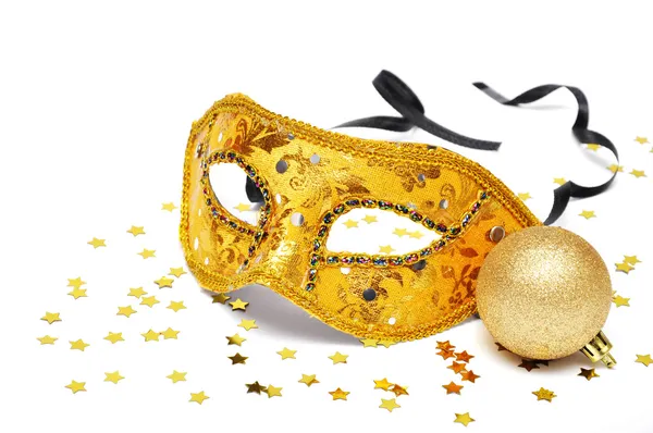 Maski karnawałowe złote — Zdjęcie stockowe