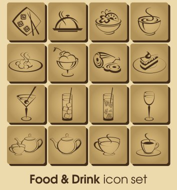 Food and drink icon set clipart