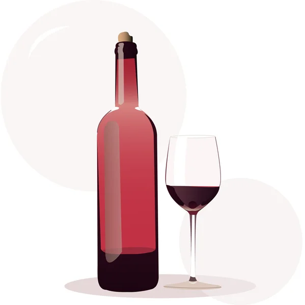 Bottiglia di vino con bicchiere di vino — Foto Stock
