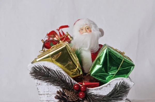 圣诞老人与礼物 — 图库照片