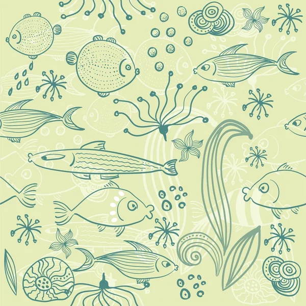 Seamless pattern with fish — Stock Vector
