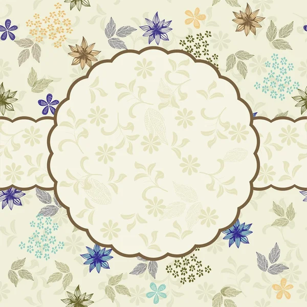 Patrón floral con marco — Archivo Imágenes Vectoriales