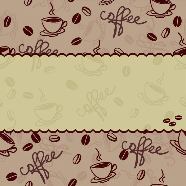 Naadloze vector patroon met kop koffie — Stockvector