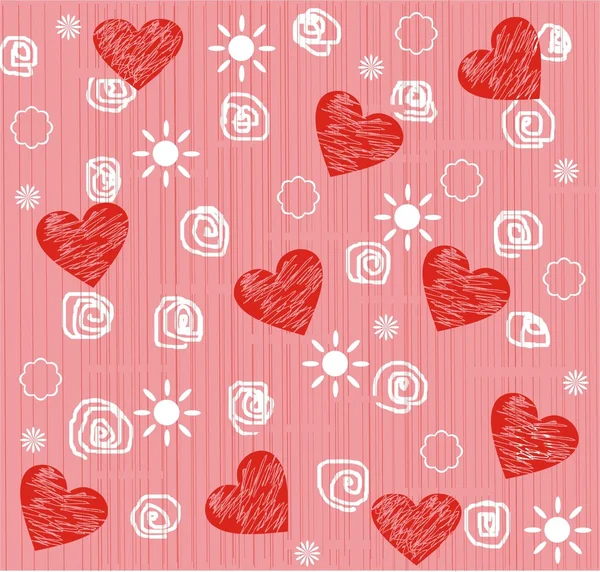 Dikişsiz Sevgililer günü kalp arka plan — Stok Vektör