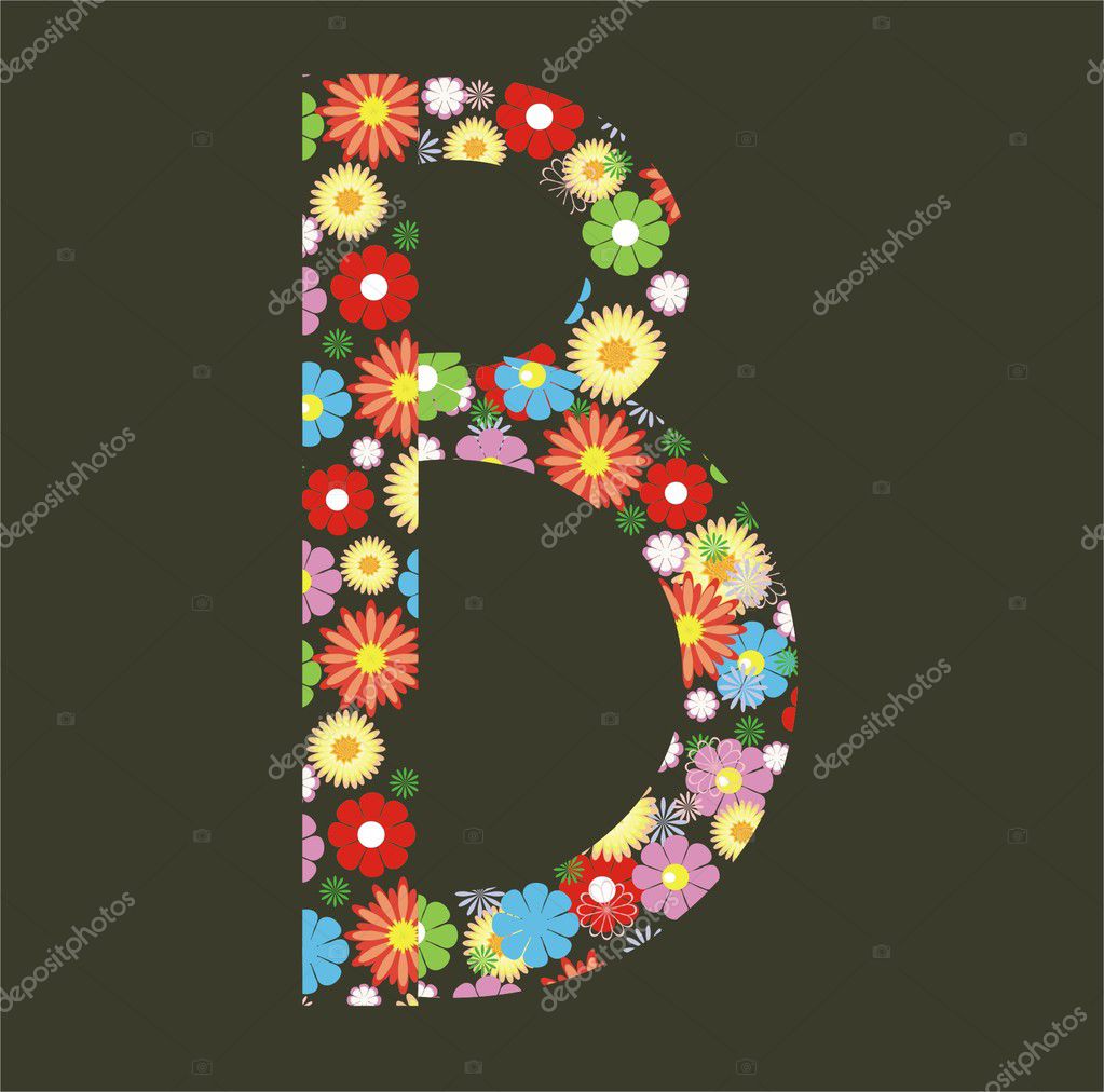 B Letter Of Flowers Stock Vector Image By ©nataliia-ku #7037839