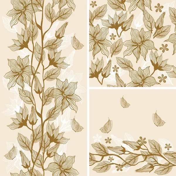 Retro floral seamless texture — Stock Vector