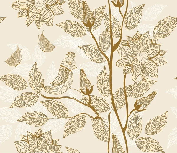 Texture florale sans couture rétro — Image vectorielle