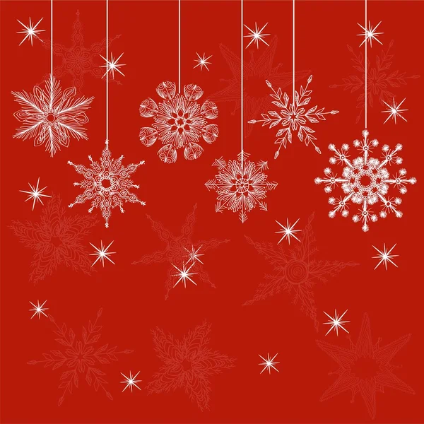 Rote Weihnachtskarte — Stockvektor