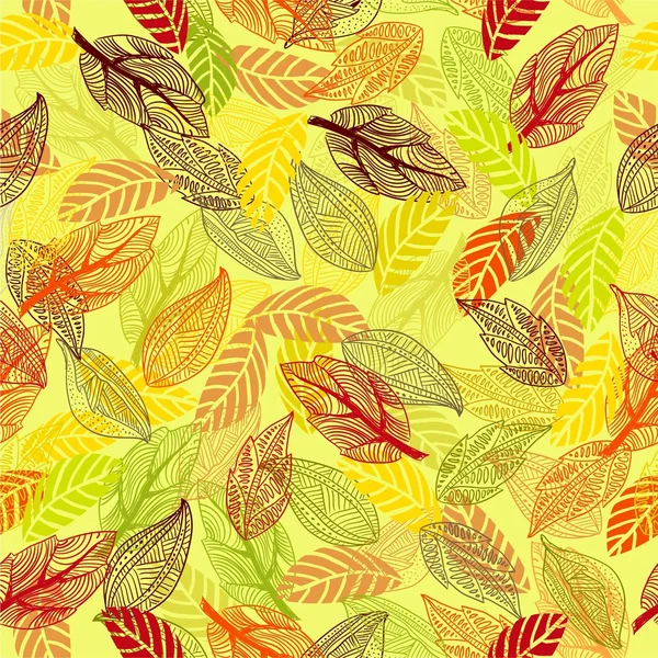 无缝树叶图案 — 图库矢量图片